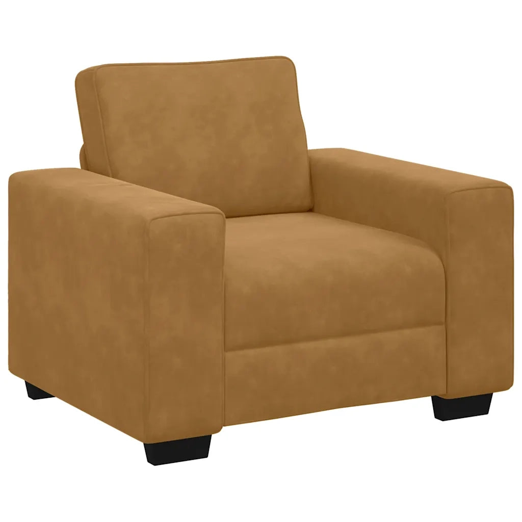 Divano Sedia Marrone 100x77x82 cm Velluto 4105254