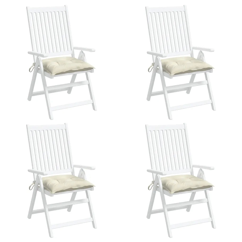 Cuscini per Sedia 4 pz Bianco Crema 50x50x7cm in Tessuto Oxford 361514