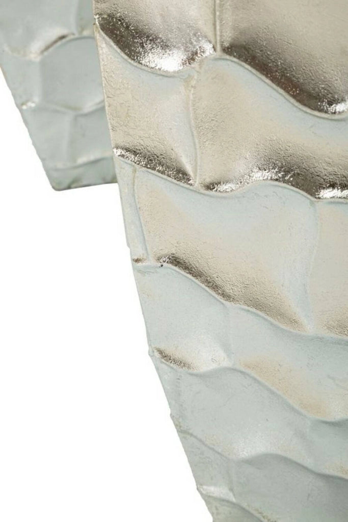 Set di 3 vasi Cavatore, Complemento d'arredo, Anfora, Accessorio d'arredo, 38x38 h91 cm, Argento