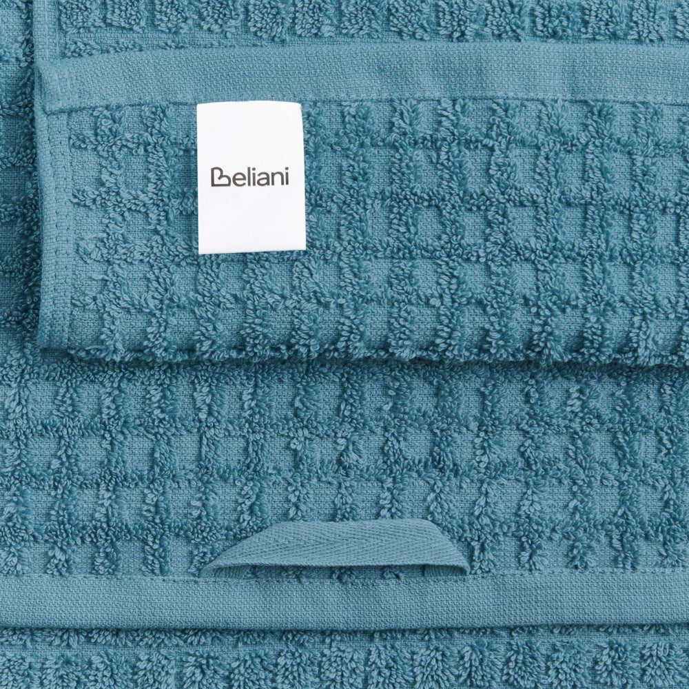 Set di 9 asciugamani Blu in cotone per ospiti Asciugamano da bagno e tappetino da bagno
