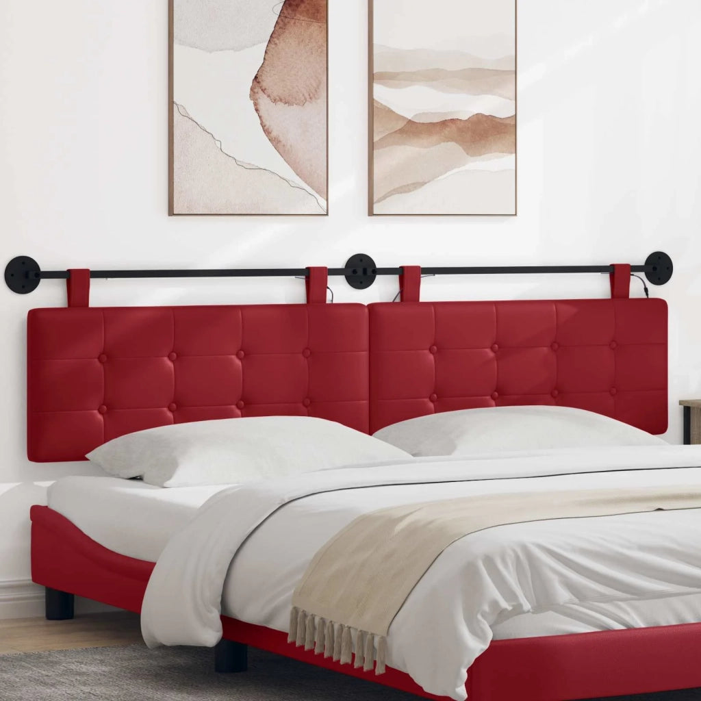 Testiera sospesa Con luce LED Rosso Vino Similpelle