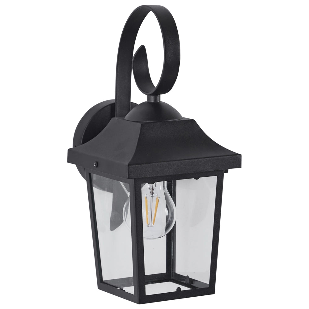Lampada da parete per esterni Lampada da parete nera Sconce in metallo ferro vetro opaco Design moderno Giardino del patio