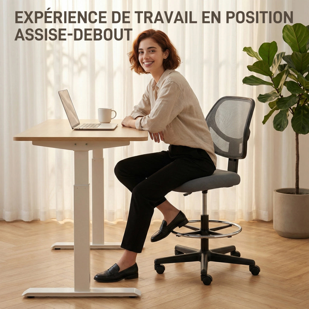 Poltrona da ufficio ergonomica con poggiapiedi ¨C zephmum ¨C grigio scuro
