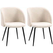 Sedia da pranzo con schienale in tessuto ¨C Zephmum ¨C Beige e Nero 55x62x80 cm