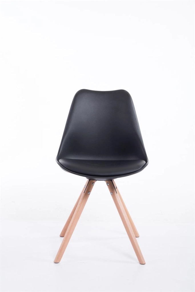 Sedia Toulouse in similpelle gambe tonde nero,natura