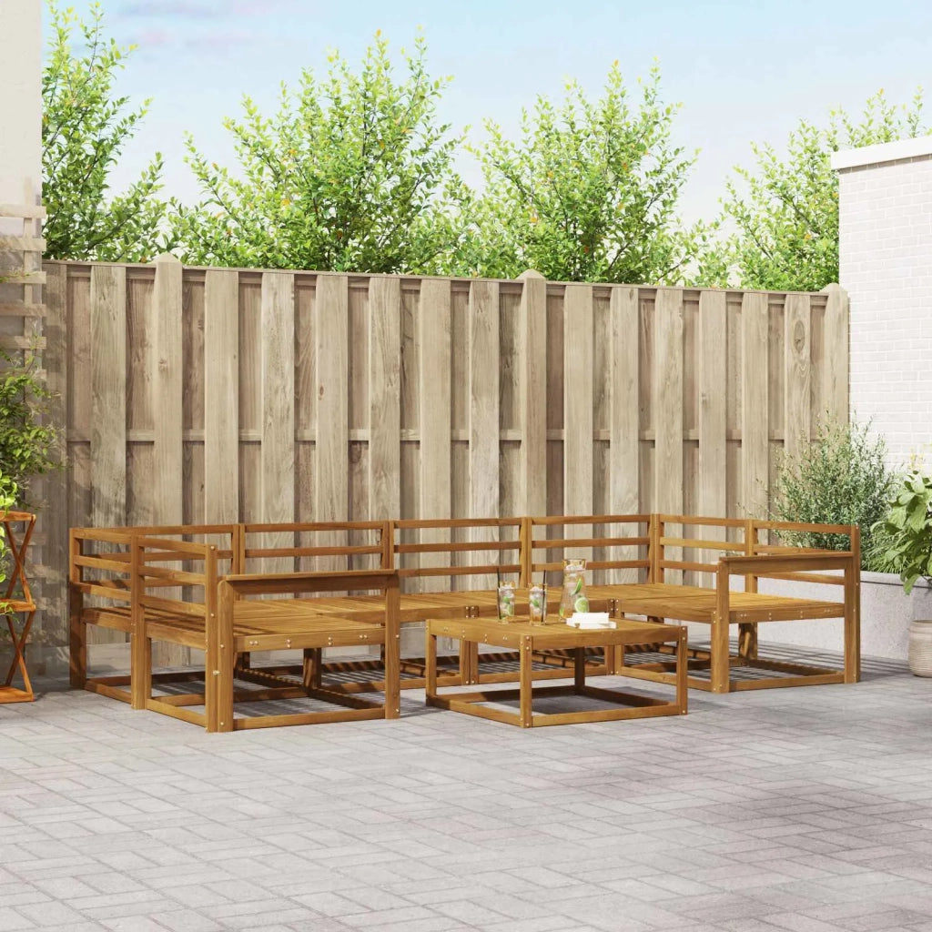 Set di divani da esterno 7 pcs Naturale