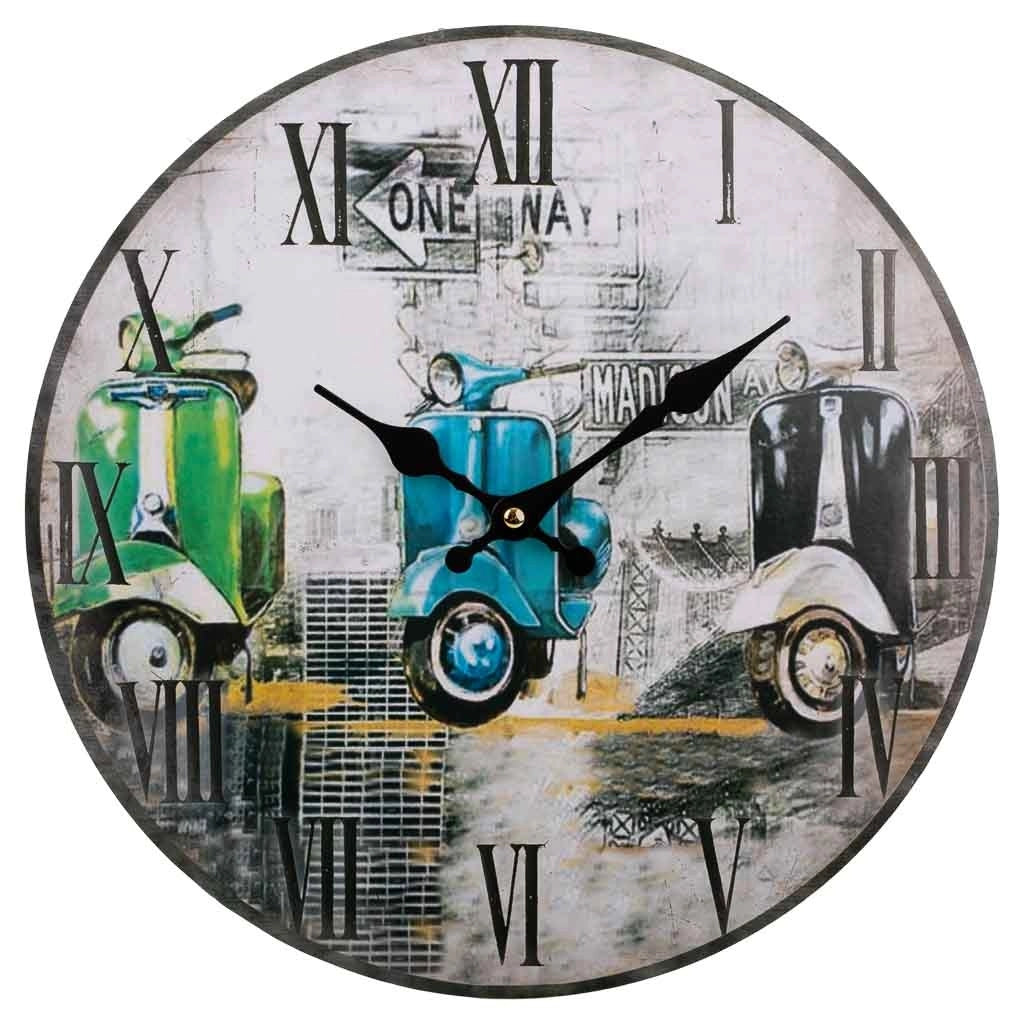 Orologio da parete in legno nero d34x2h