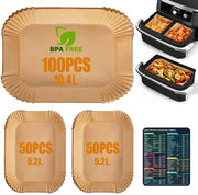 200 pezzi di carta per forno aeree compatibile con AF500EU, per forni aeree a cassa da 5,2-10,4 L, carta per forno aeree in legno.