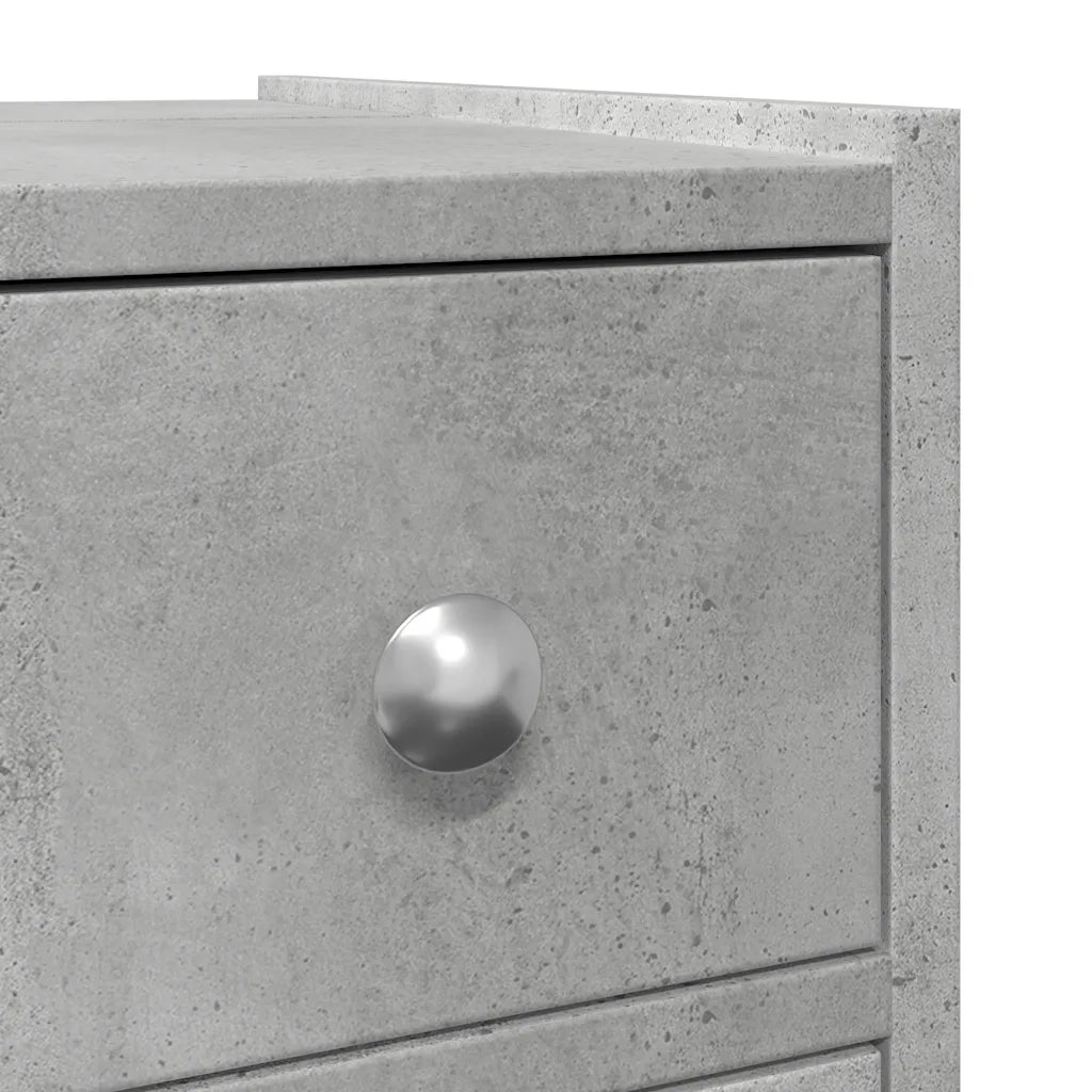 vidaXL Armadietto da Bagno Stretto con Ruote Grigio Cemento Truciolato