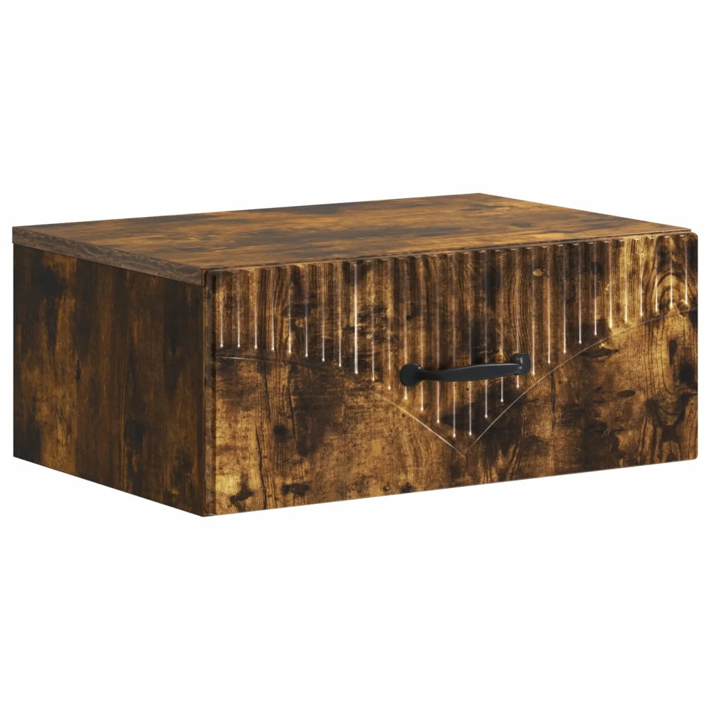 Mobiletto da notte a muro Rovere Fumo 49 x 34,5 x 20 cm 898965