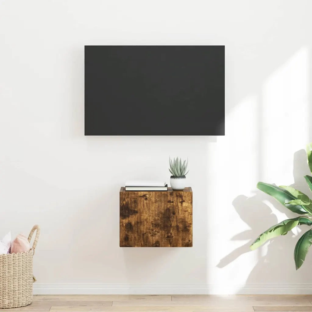 Mobile TV da parete-Mobile TV a Muro-Credenza TV Rovere fum¨¦ 60 x 31 x 29.5 cm 239306