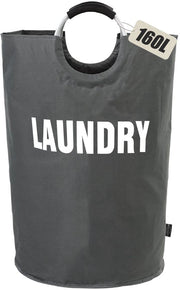 Set di asciugamani da bucato pieghevoli 160L, 7 colori, sacchi da bucato pieghevoli, contenitore per capi (grigio scuro, XXL) - ecocompatibile