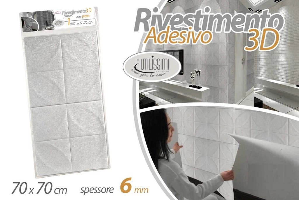 Piastrelle Rivestimento Muro Adesive 3D 70 x 70 cm 6 mm Gicos