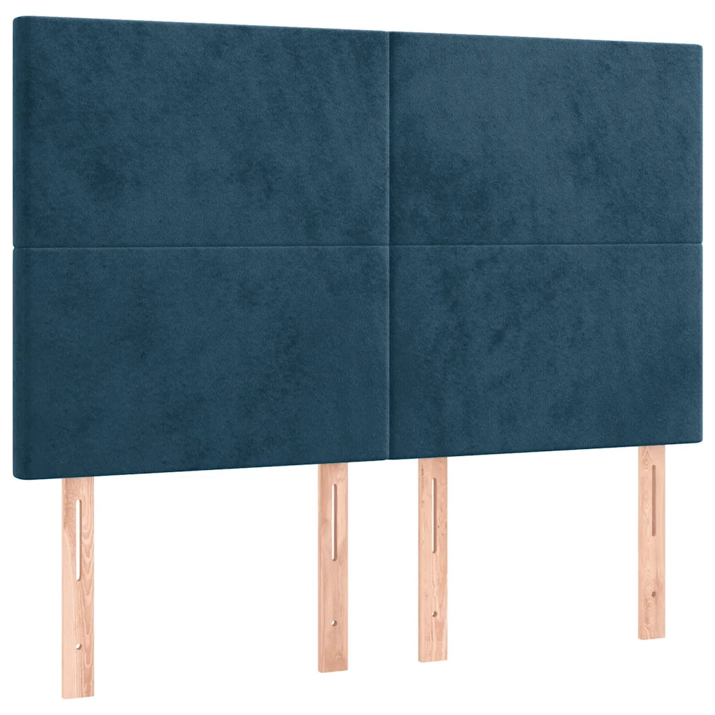 Testiera | Testata Blu Scuro 144x5x118/128 cm Velluto