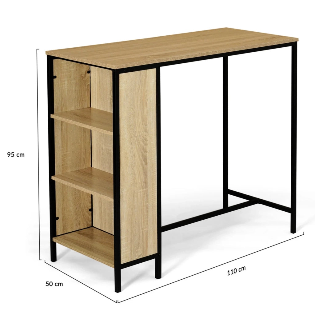 IDMarket - Set di tavolo da bar e 2 sgabelli di design industriale DETROIT
