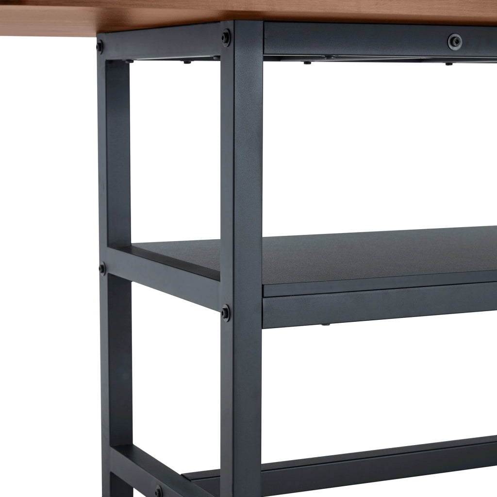 Tavolo da pranzo per 4-6 persone con ripiano contenitore stile moderno per cucina e sala da pranzo 160 × 90 × 76 cm