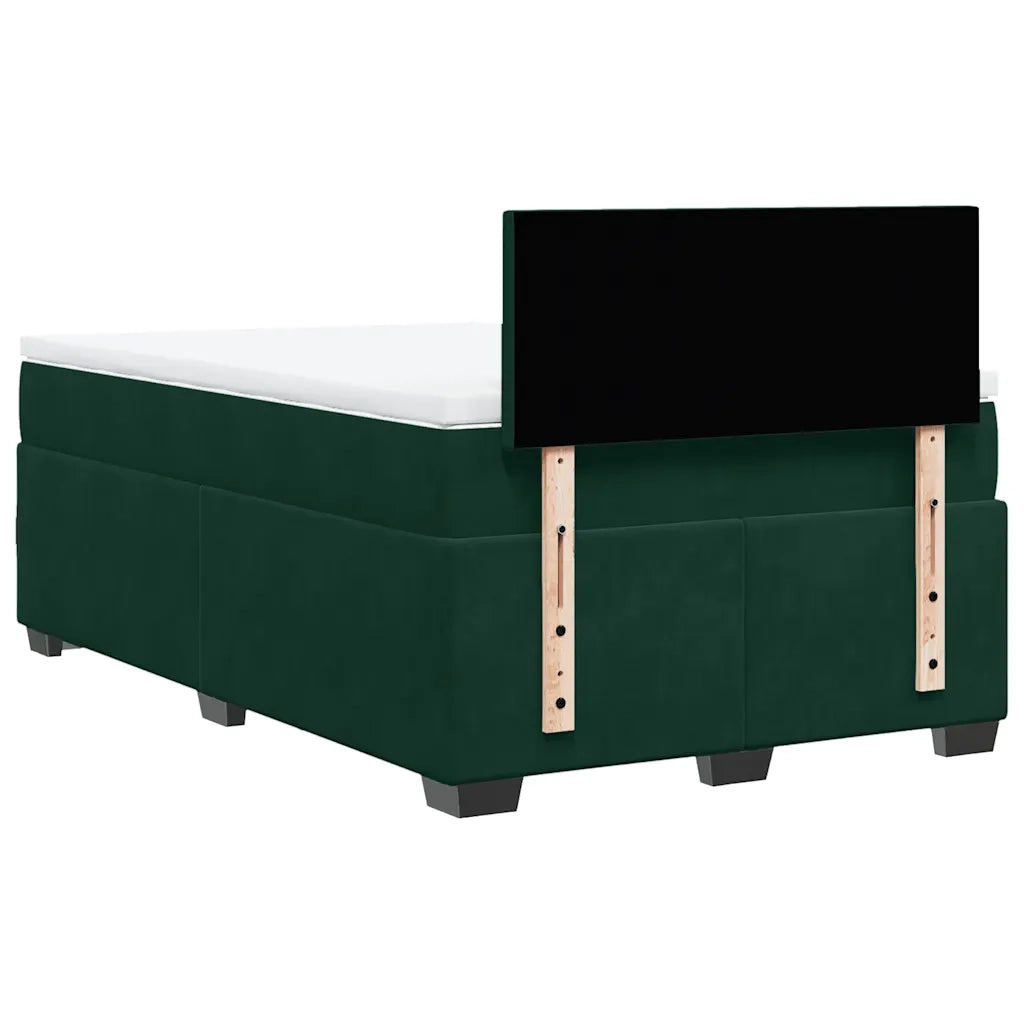 Giroletto a Molle con Materasso Verde Scuro 120x200 cm Velluto 3286279