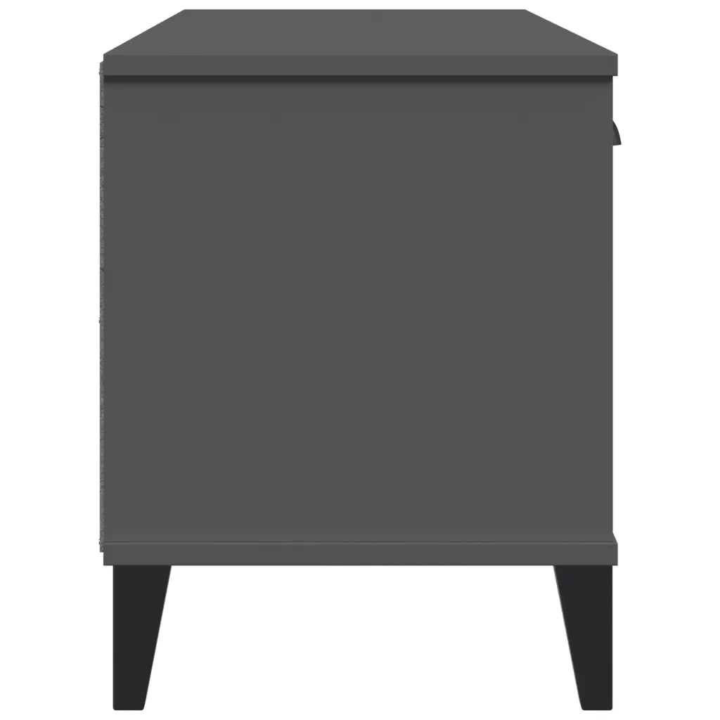 Panca Portascarpe-Sgabello-Panca Scarpiera VIKEN Antracite 106x35x45cm Legno Multistrato