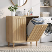 MOBILE PORTABIANCHERIA Inclinato 69,5x39x70,5 cm Rovere con 2 cestini rimovibili