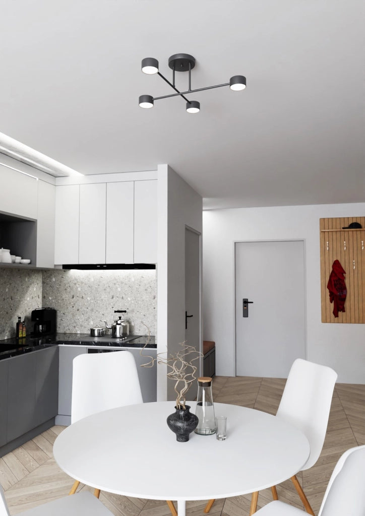 Plafoniera minimalista nera HALO 60cm 4xGX53 Emibig