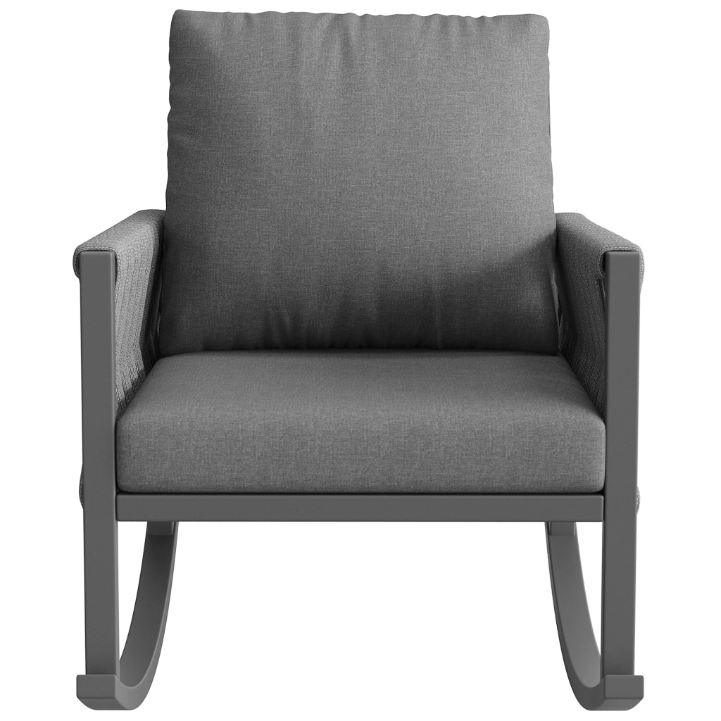 Sedia a Dondolo da Giardino con Cuscini ¨C MINIMAL ¨C Polyrattan, Metallo, Esterno