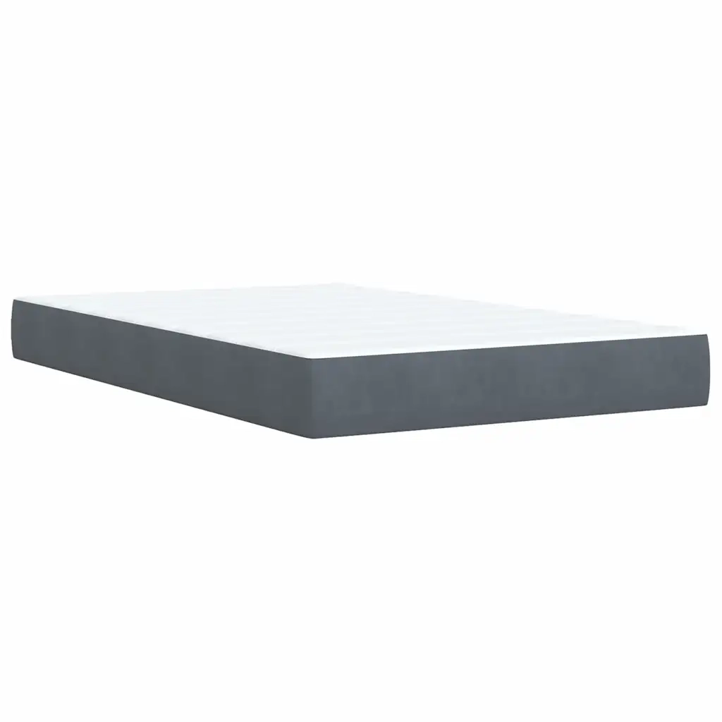 Giroletto a Molle con Materasso Grigio Scuro 120x190 cm Velluto 3286259