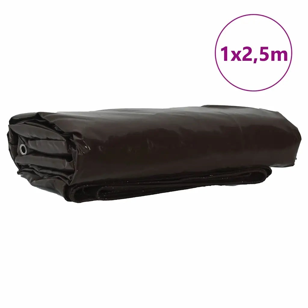 Telo 650g / m² Marrone 1 x 2,5 m Tela con rivestimento in PVC