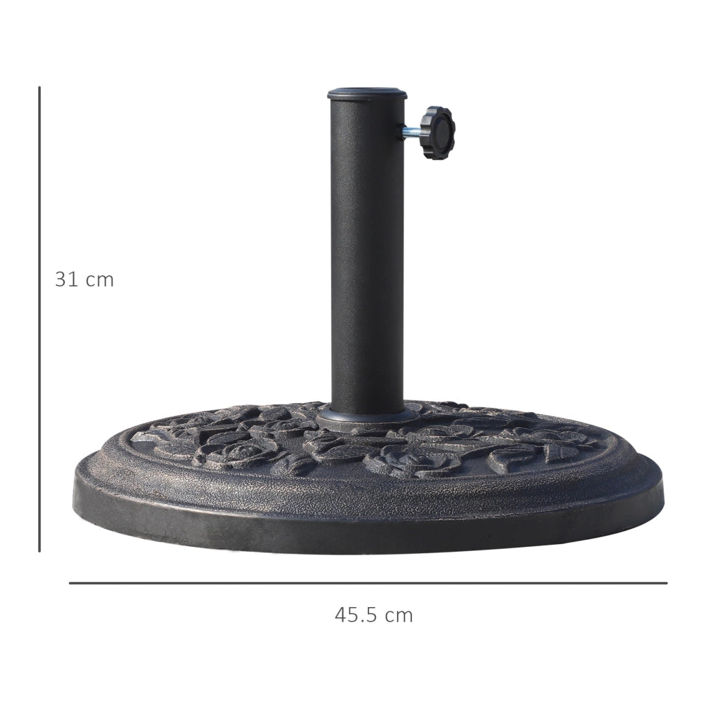 Base per Ombrellone da Giardino Ø45 cm 9 Kg in Resina con Finiture in Bronzo