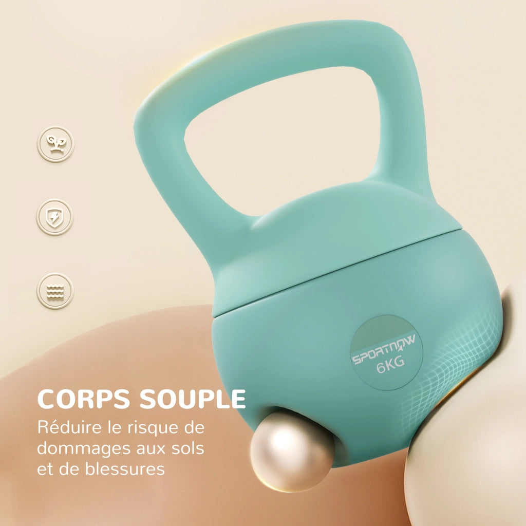 Kettlebell 6 kg ¨C zephmum ¨C 19x19x28 cm verde