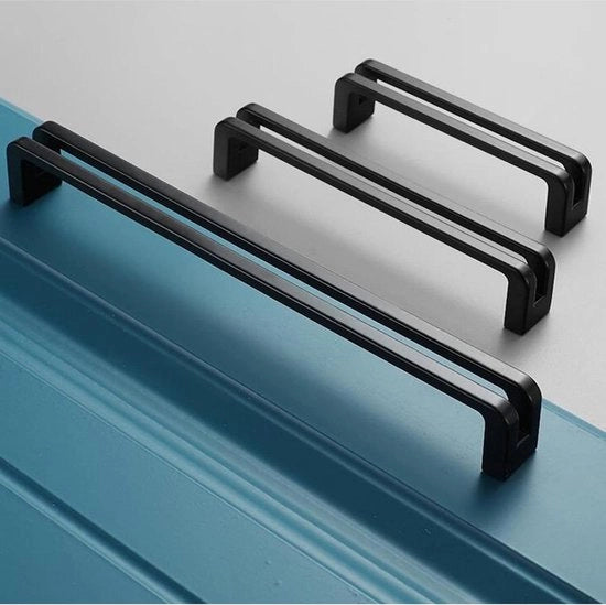 Maniglie di cucina - 2 pezzi - maniglia di cucina maniglia di porta - nero - distanza di apertura 128 mm