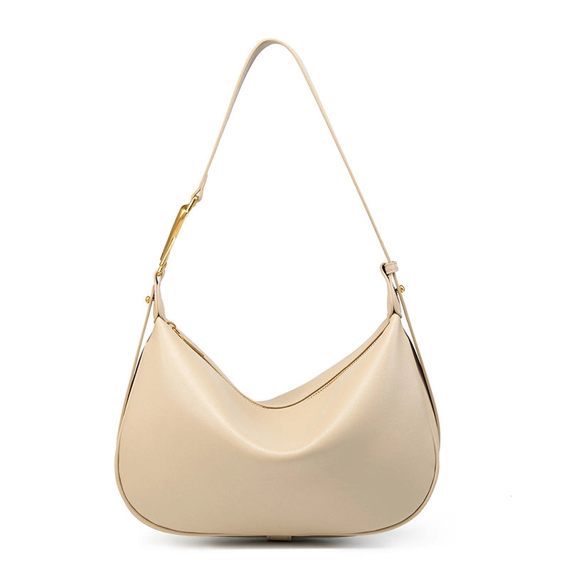 Borsa a tracolla da donna in vera pelle, colore bianco.