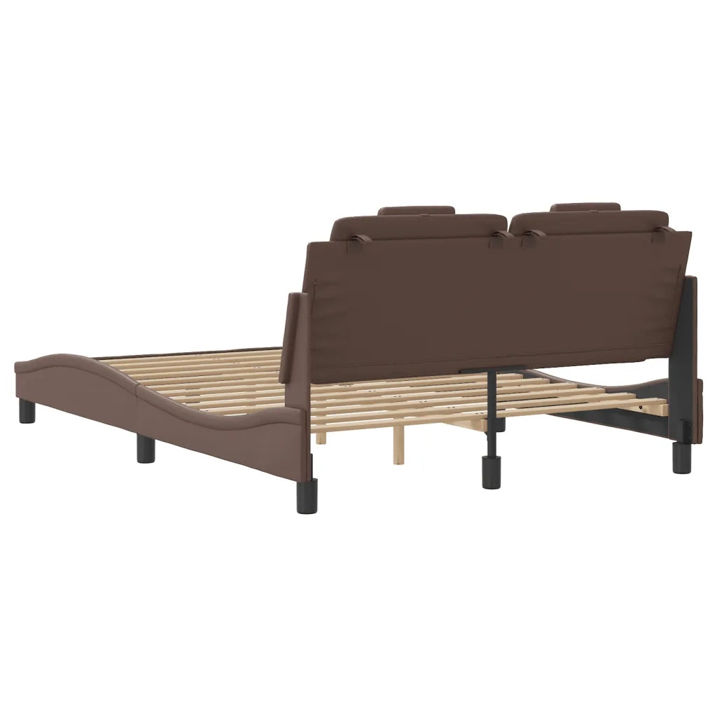 Giroletto Viana con LED senza Materasso-Struttura Letto Marrone 120x200 cm