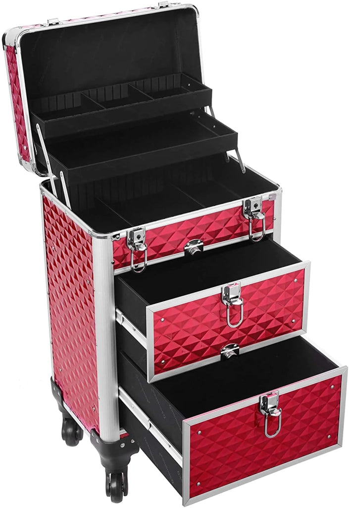 Valigetta per il trucco trolley Vanity Diamond rossa 12_0001118