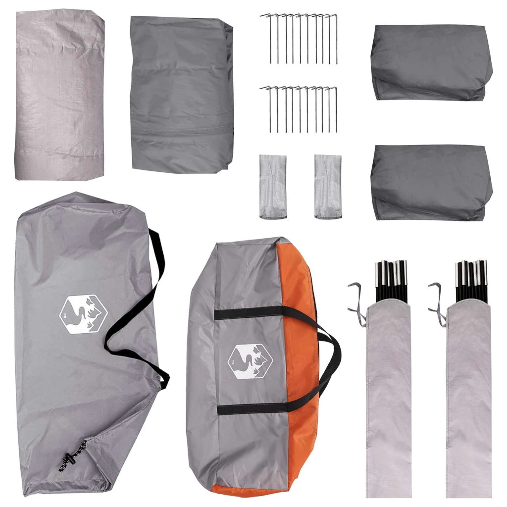 Tenda Laterale con tetto Grigio e arancione 410 x 410 x 250 cm 42028683