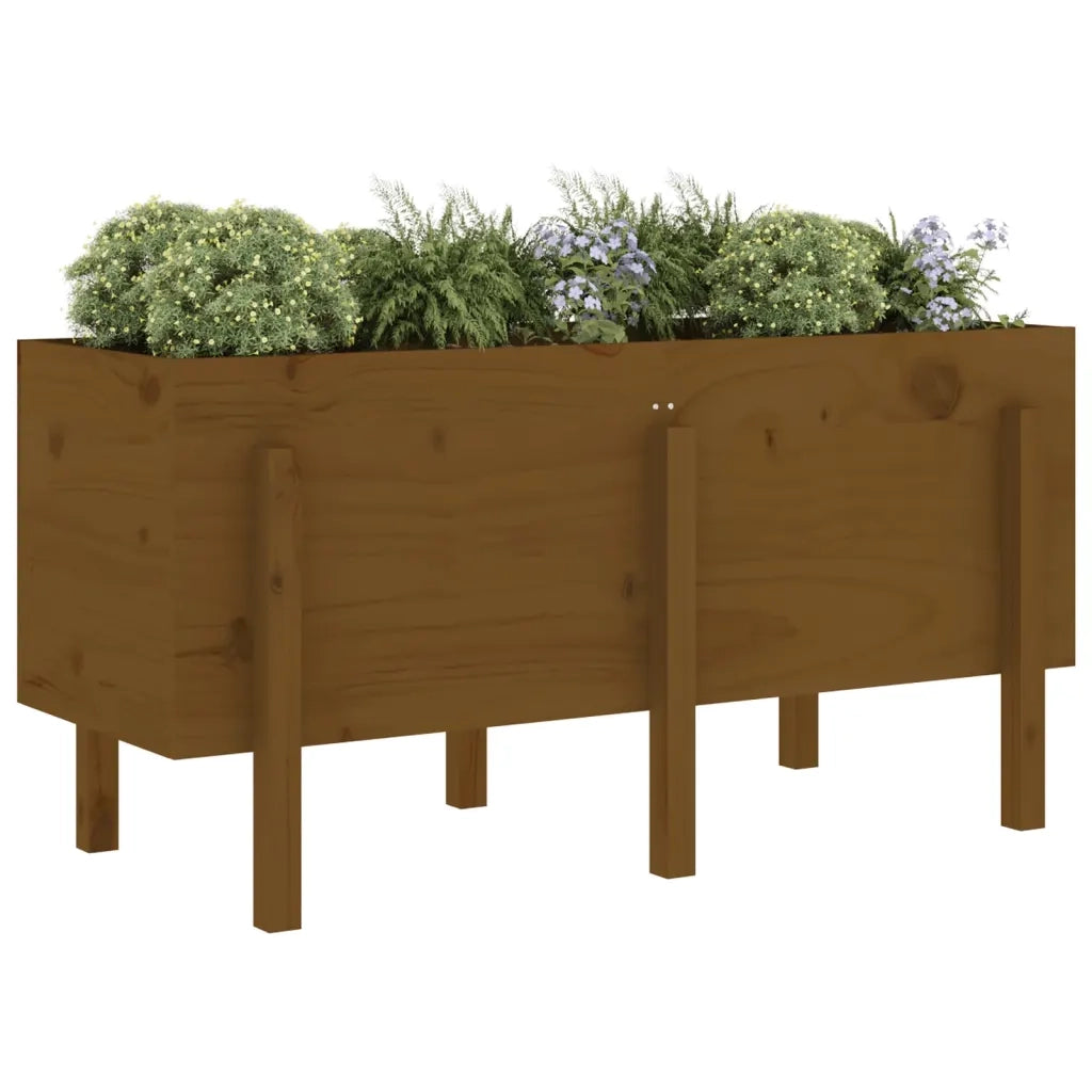 Fioriera Rialzata da Giardino Ambra 121x50x57 cm Massello Pino 825229