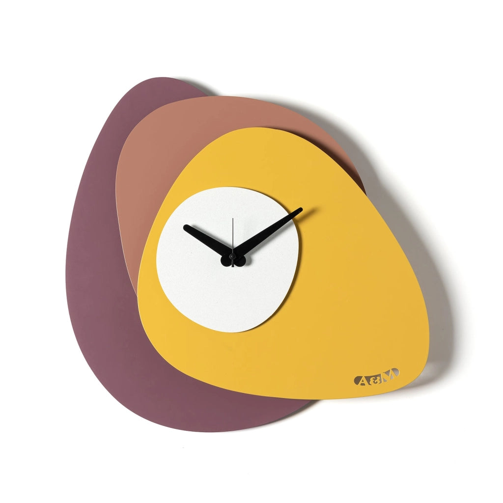 Orologio di design minimal Grease Viola ametista,mocha mouse,ocra,bianco marmo