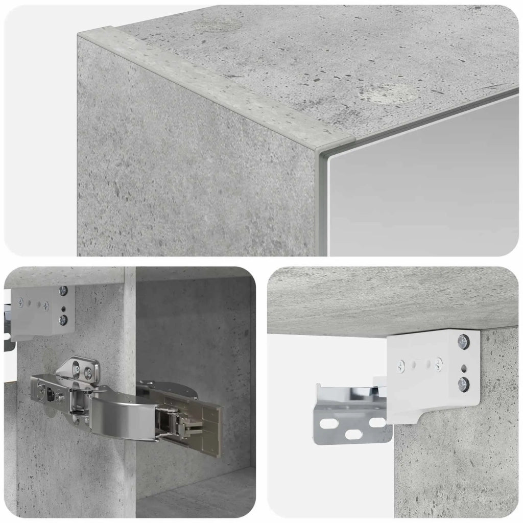Mobiletto per specchio da bagno con lo scaffale Grigio cemento 889130