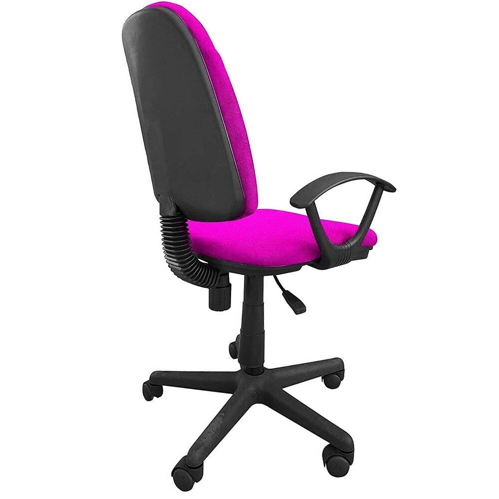 Sedia Scrivania con Ruote Girevole Poltrona Ufficio Tessuto Traspirante Rosa