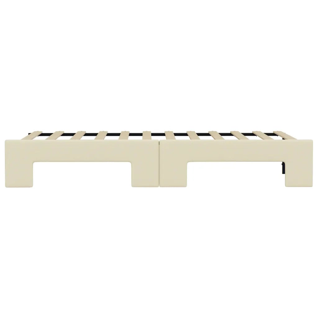 Divano Letto con Letto Estraibile Crema 90x200 cm in Similpelle 3197725
