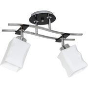 Plafoniera Derby Luminex cromata 2 vetri bianchi E27
