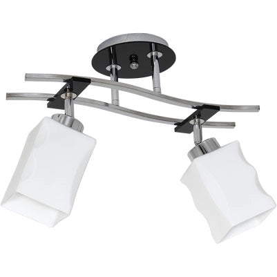 Plafoniera Derby Luminex cromata 2 vetri bianchi E27