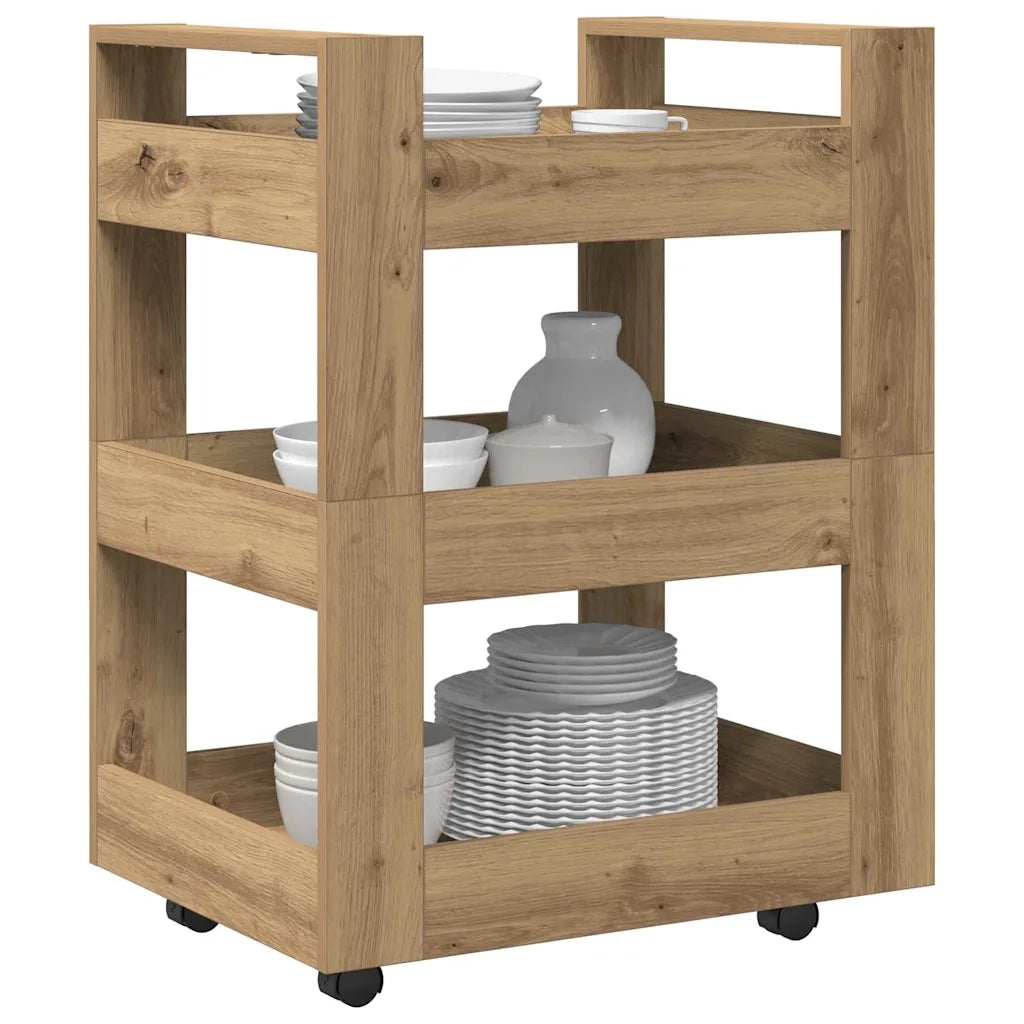Carrello da Cucina-Scaffale per Cucina Rovere artigianale 60 x 45 x 80 cm 519597
