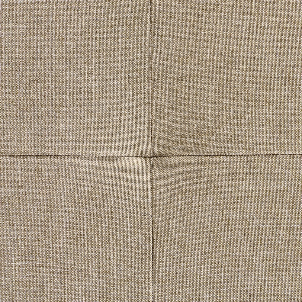 Divano angolare in tessuto beige chiaro con poggiatesta e braccioli regolabili a forma di L