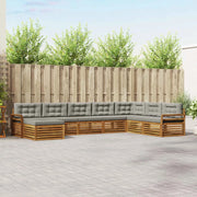 Set di divani da esterno 8 pcs Grigio Naturale e Chiaro