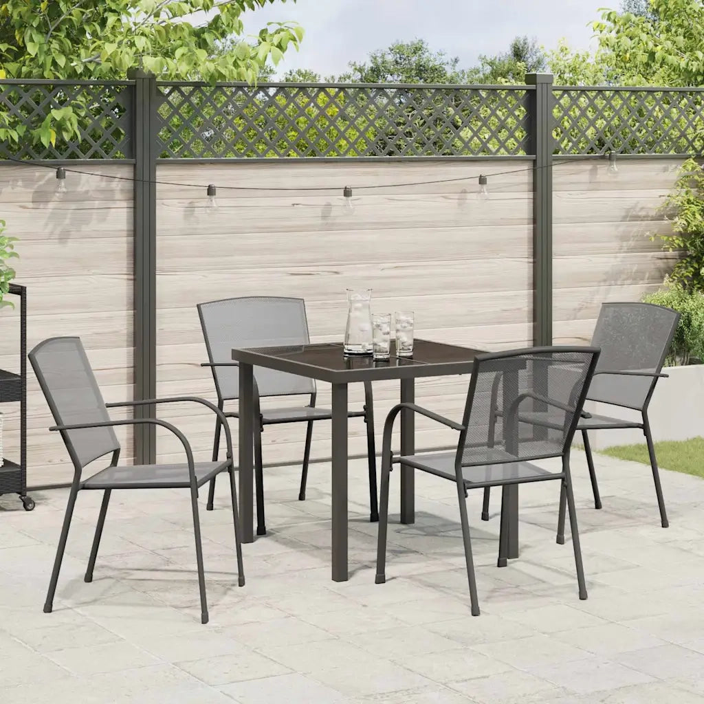 Set da Pranzo per Giardino 5 pcs Antracite