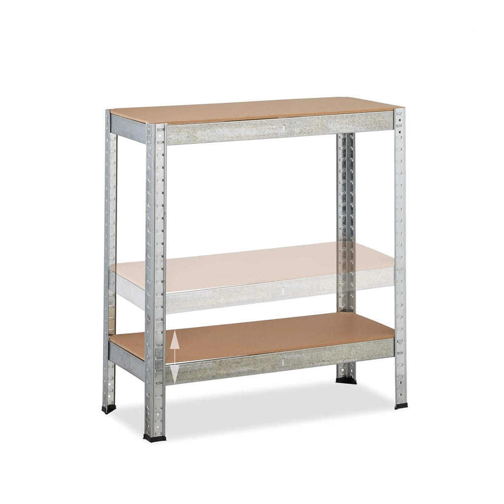 Set 2 Scaffali Metallici 4 Ripiani in MDF 30x70x150 cm – Scaffalatura ad Incastro Senza Viti – Per Garage, Magazzino, Cantina e Deposito