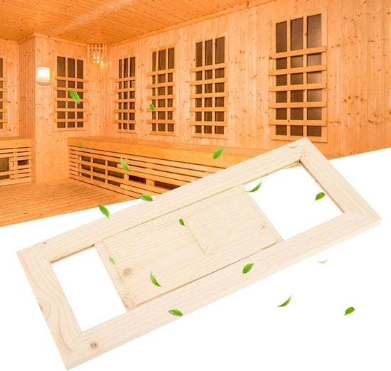 Rostello rettangolare in legno per sauna - Disegno a vento, accessorio per sauna a vapore con aperture di ventilazione