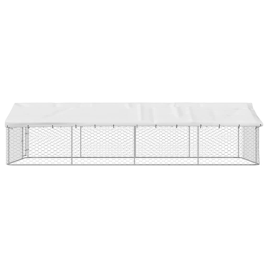 Cuccia/gabbia/recinto per animali domestici da esterno con tetto 600 x 300 x 150 cm Argento 02_0041912