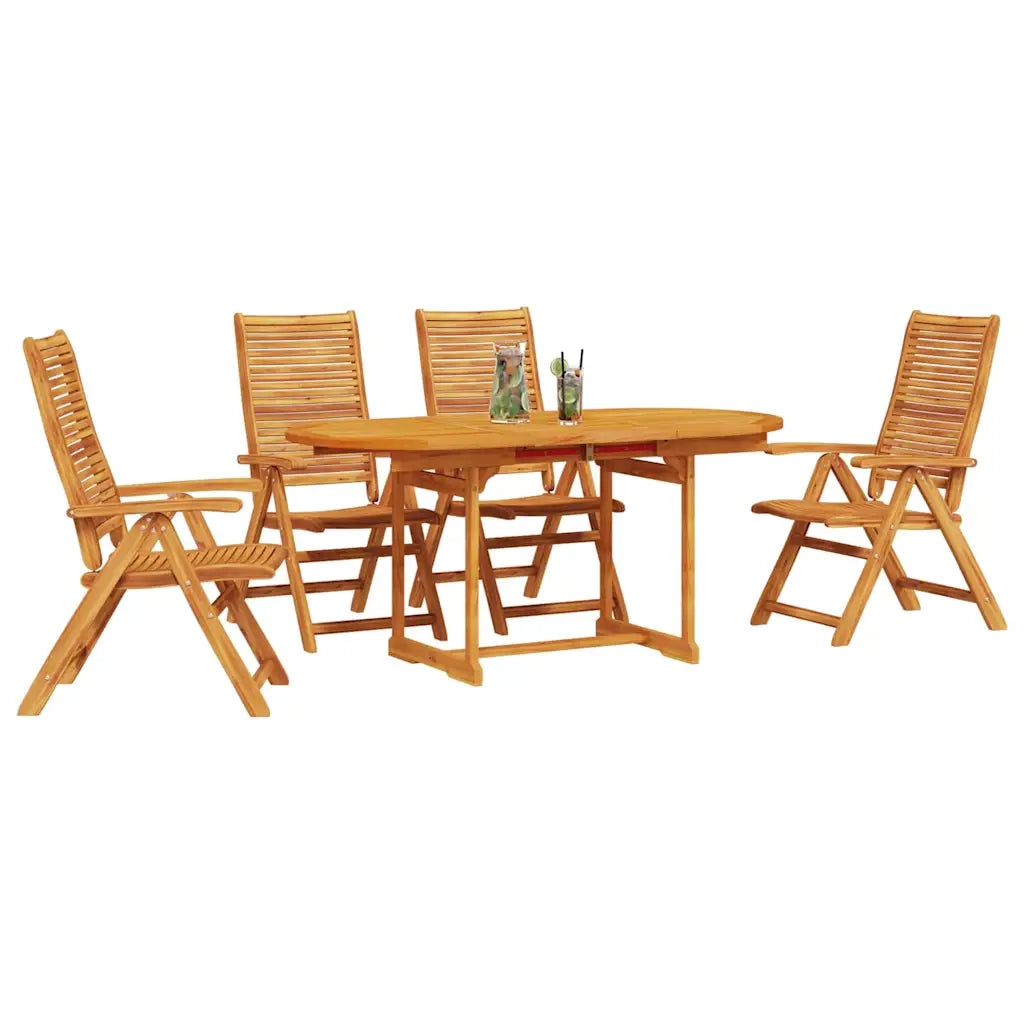 vidaXL Set da Pranzo per Giardino 5 pcs Marrone