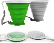 Set di Mokken in Silicone Opvouglabili e Reutilizzabili da 2 con Coperchio per Picnic, Campeggio e Attività All'aperto